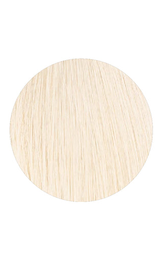 White Platinum highlights of hair extension example on a white background
