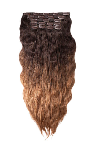 Luxe Clip In 21" Light Ombre Brown 6A