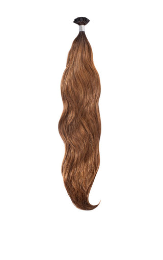 Wavy Keratin Bond Extensions 17" Rooted Light Brown 6B