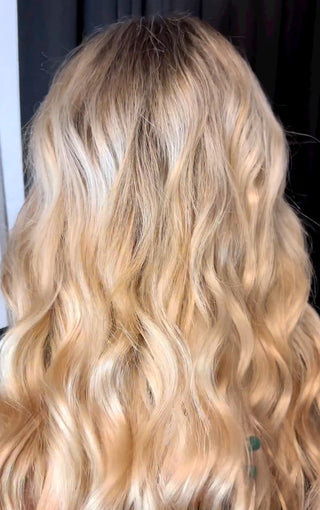 Priscilla Valles Hand Tied Tape-in 25" Brightest Blonde with Lowlight 14