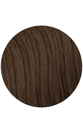 Chocolate Brown highlights Swatch of hair strand example on the white background