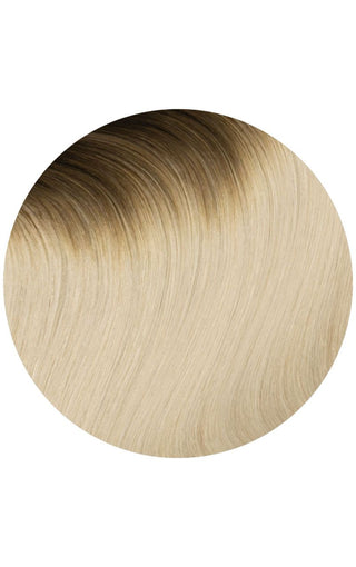 Glam Seamless Rooted Hair extension color showing in a circle shape