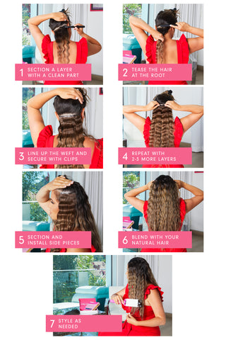 how to put in clip in hair extensions